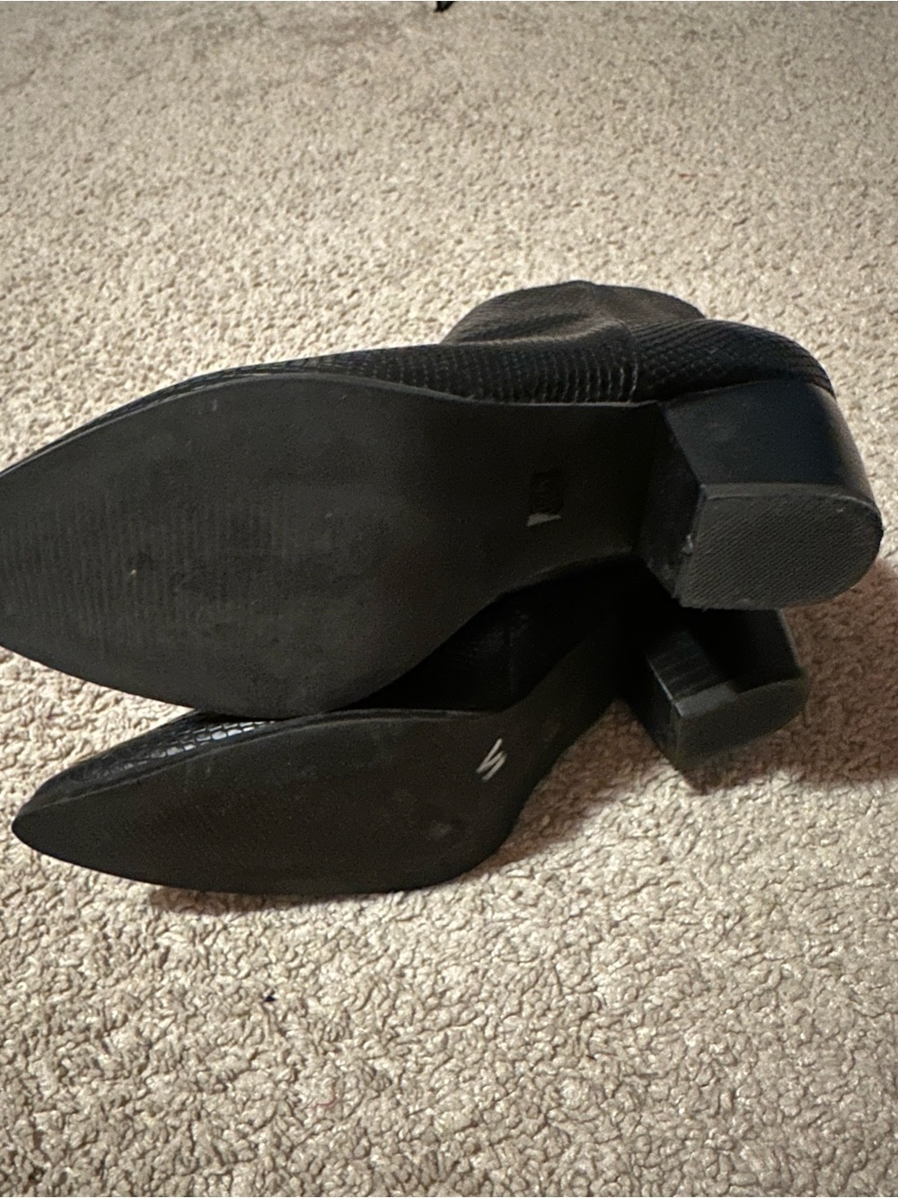 Lulus x Matisse Black Snake Embossed Pointed Toe Ankle Boots, Size 10 - Picture 3 of 10